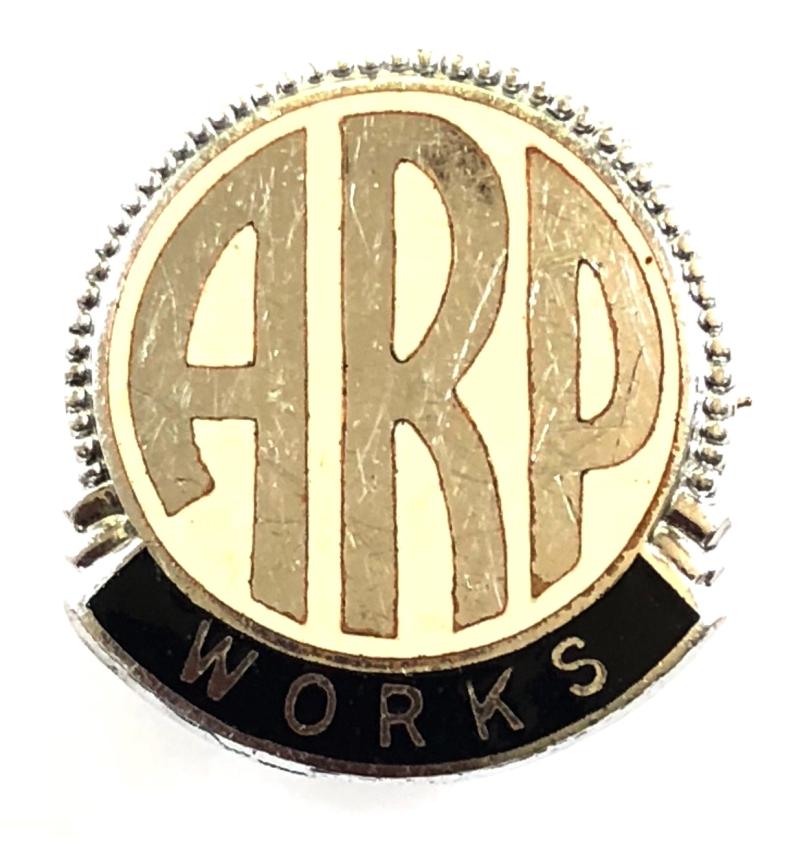 ARP WORKS air raid precautions pin badge