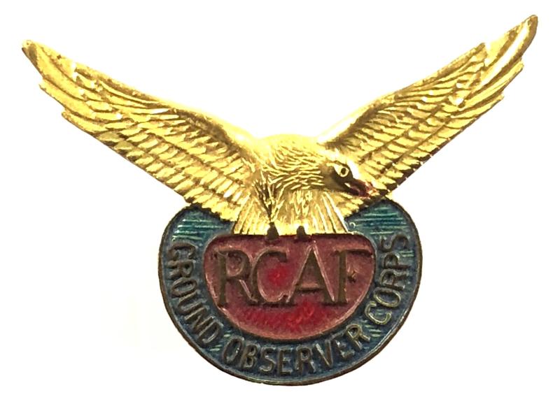 Royal Canadian Air Force RCAF Ground Observer Corps pin badge