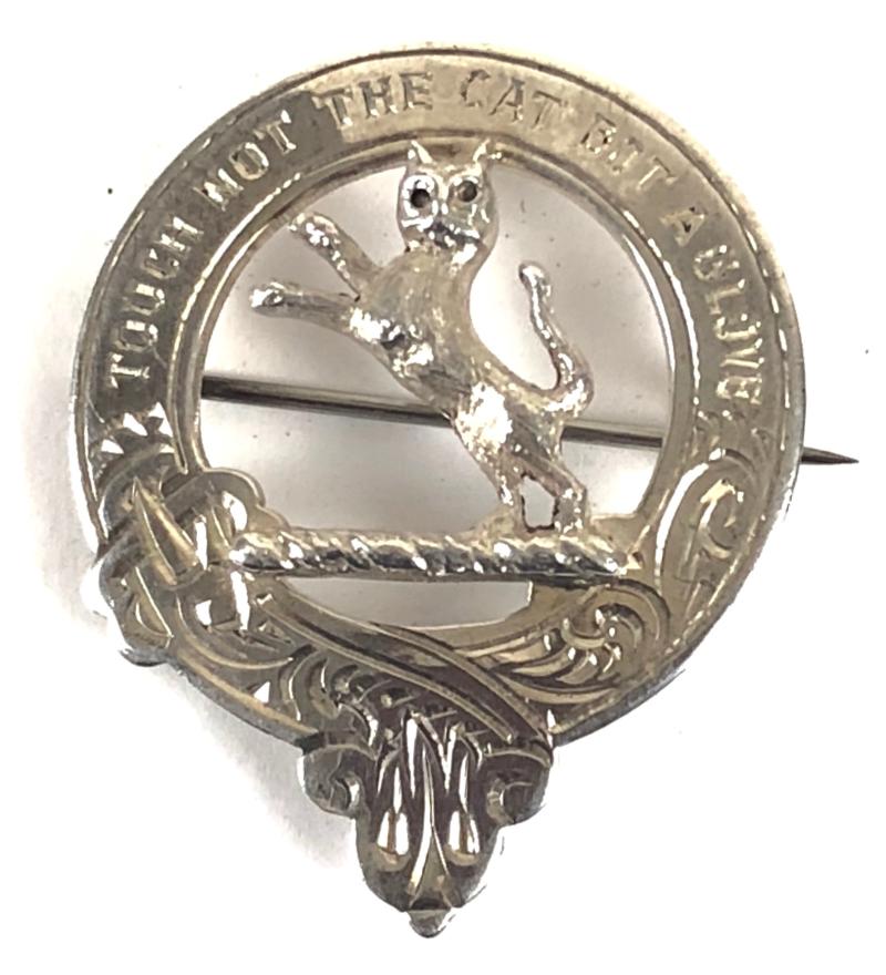 Scottish Highland Clan Mackintosh 1958 silver brooch by Medlock & Craik Inverness