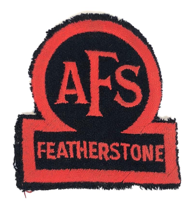 WW2 Auxiliary Fire Service AFS Featherstone uniform breast badge Wakefield