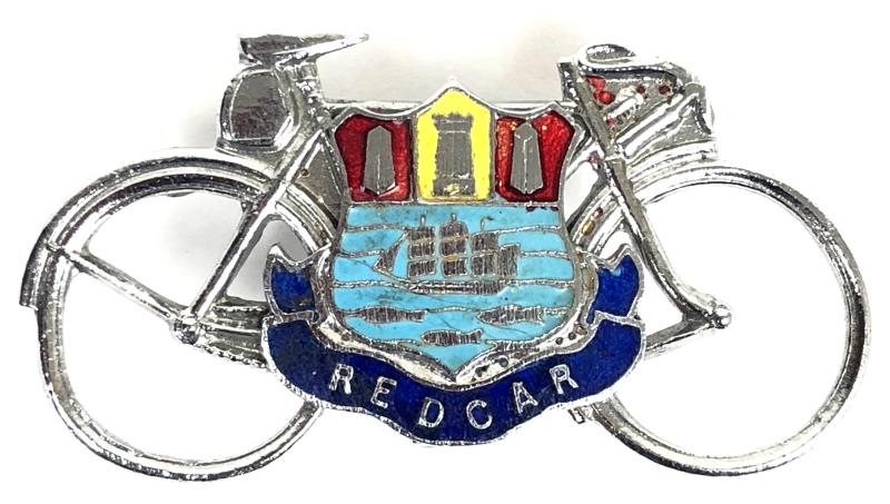 Cyclists Touring Redcar Coat of Arms bicycle badge Yorkshire
