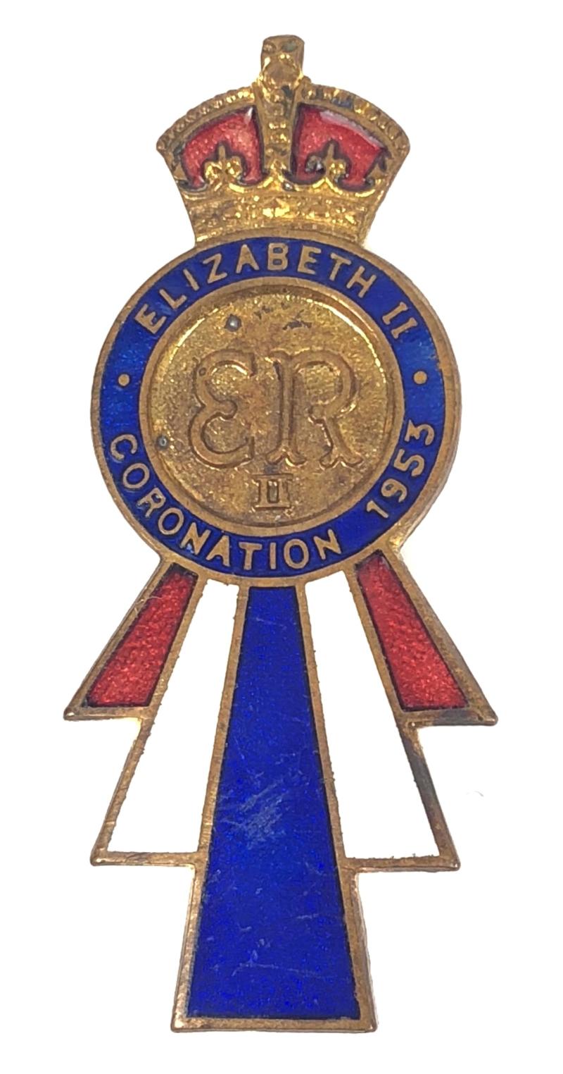 Coronation of Queen Elizabeth II June 1953 Lanark Scotland souvenir badge
