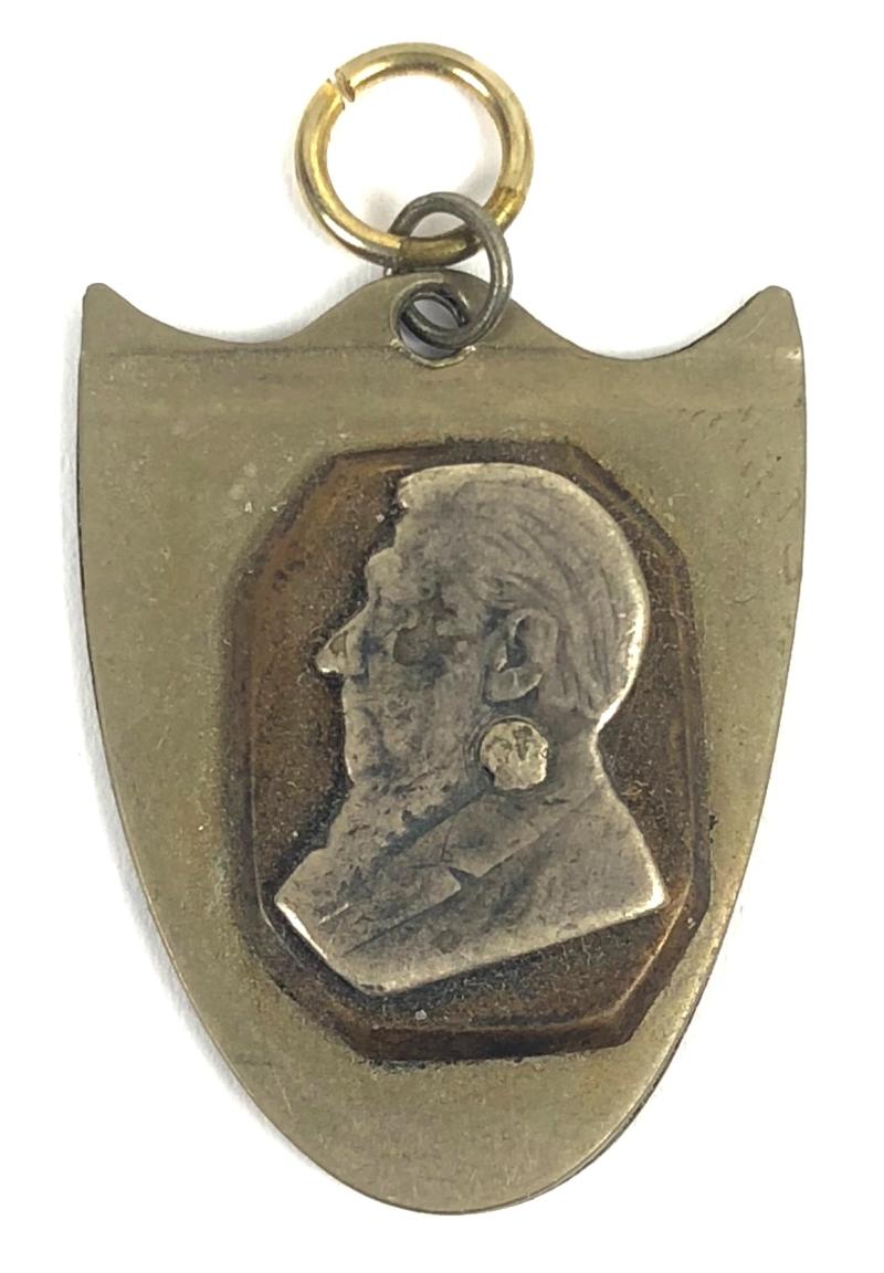 Boer War POW art work coin portrait of President Kruger watch fob