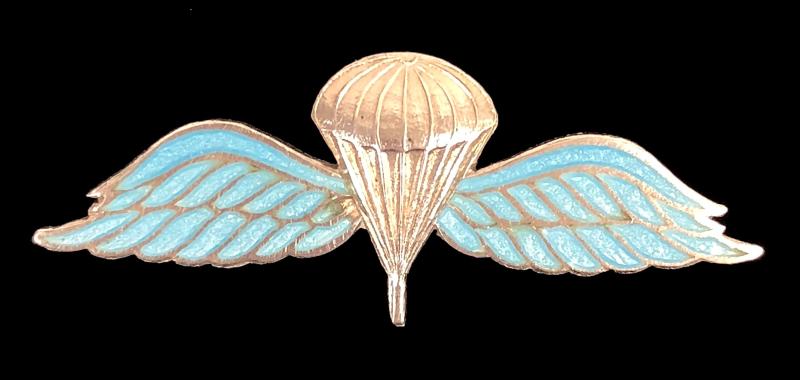 Parachute Regiment silver and enamel pin badge