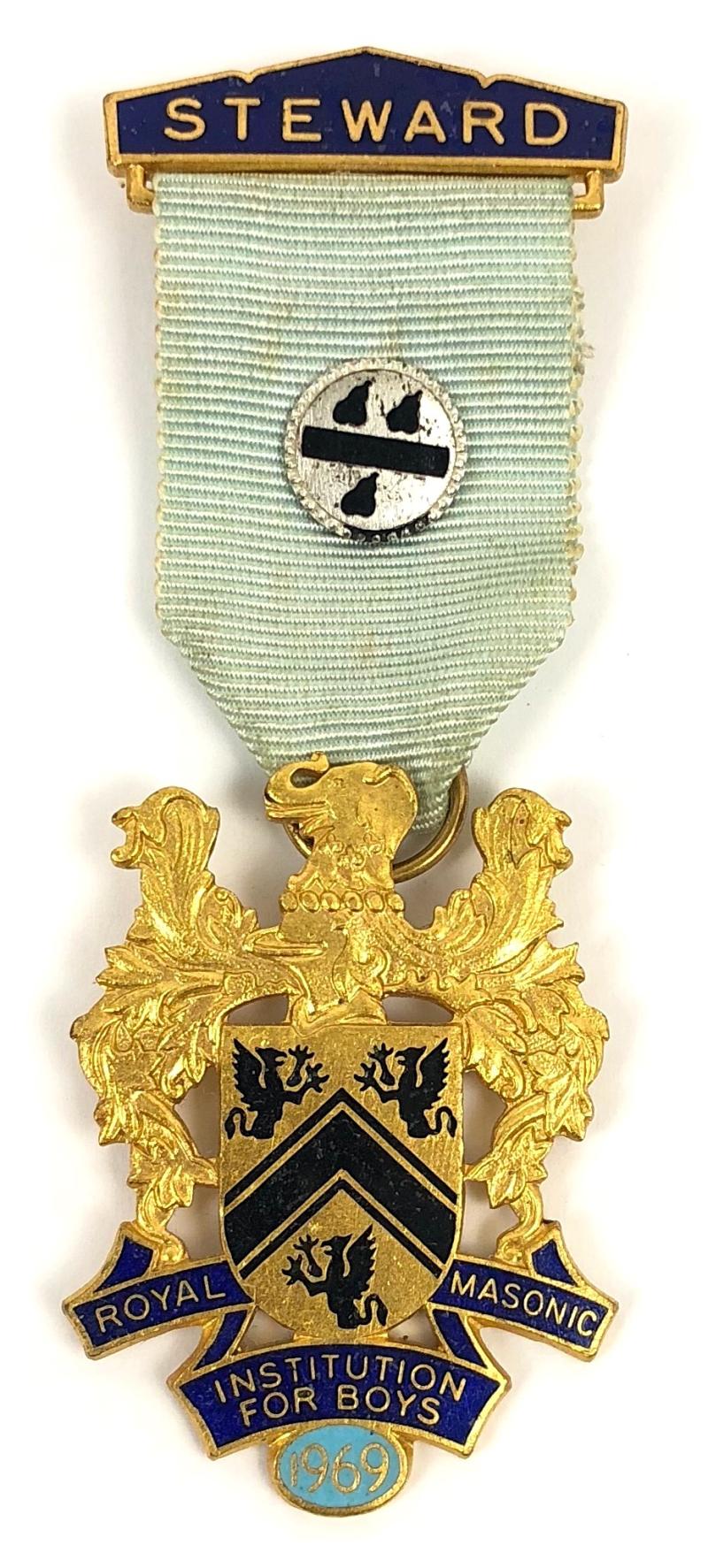 Royal Masonic Institution For Boys 1969 Stewards badge