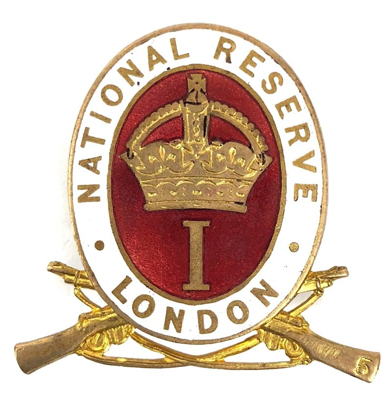 WW1 National Reserve Class I London Camberwell home front badge