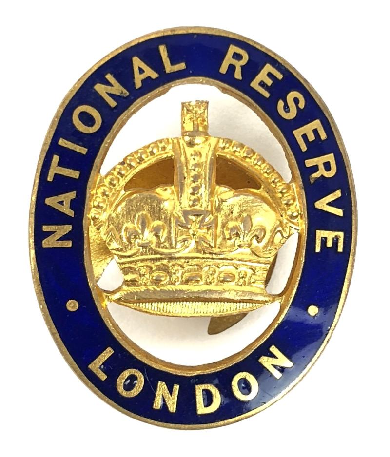 WW1 National Reserve London lapel badge