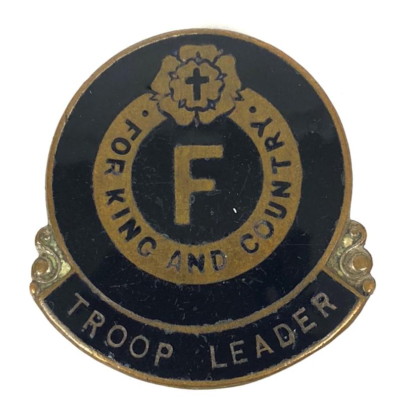 British Fascists Troop Leader 3rd patt For King and Country badge