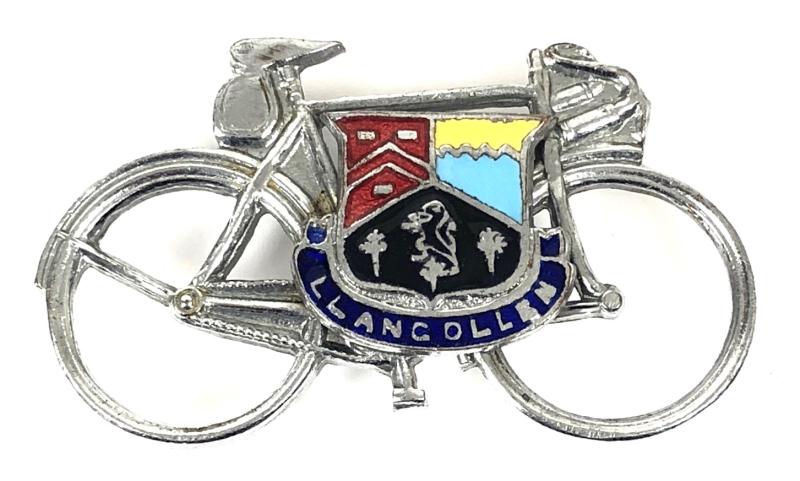 Cyclists Touring souvenir Llangollen vintage bicycle badge