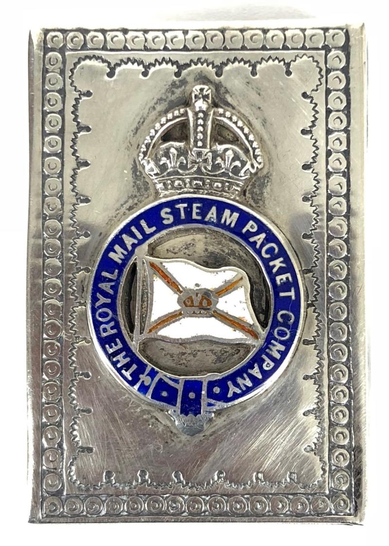 Royal Mail Steam Packet Company 1909 Hm silver advertising matchbox cover
