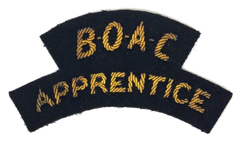 B.O.A.C Airline Apprentice gold bullion embroidered shoulder title uniform badge
