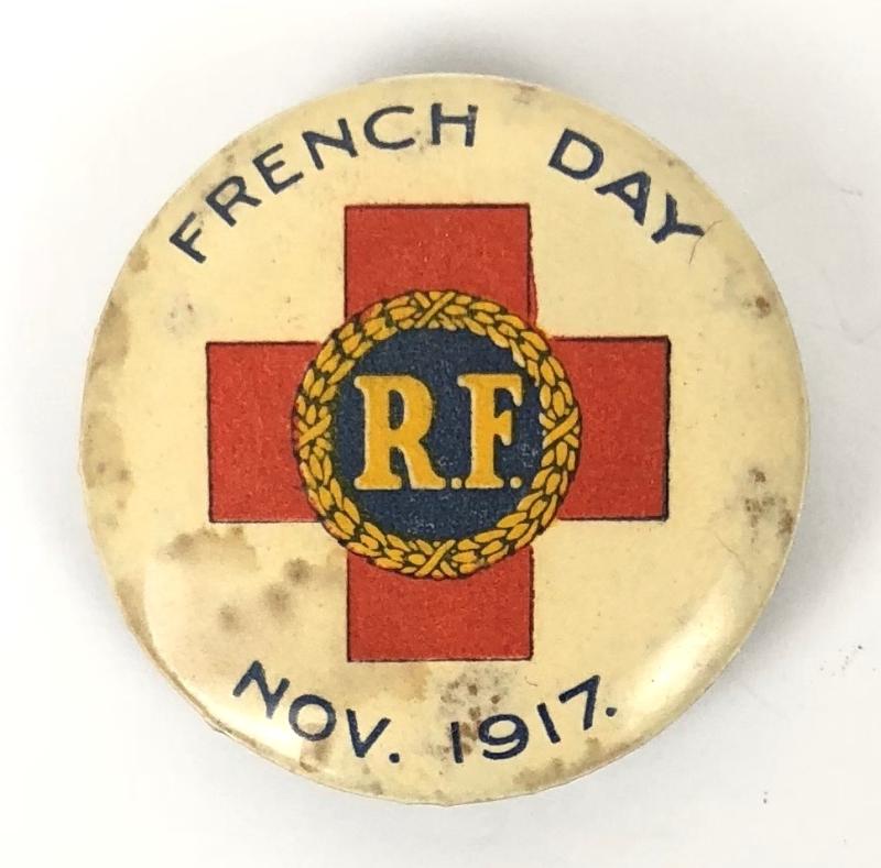 WW1 French Red Cross Day Nov 1917 Charity Fundraising Badge