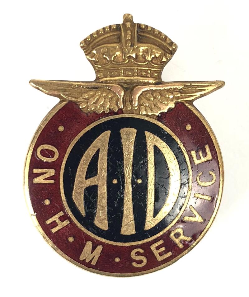 On His Majesty's Service AID officially numbered badge Height 32mm.