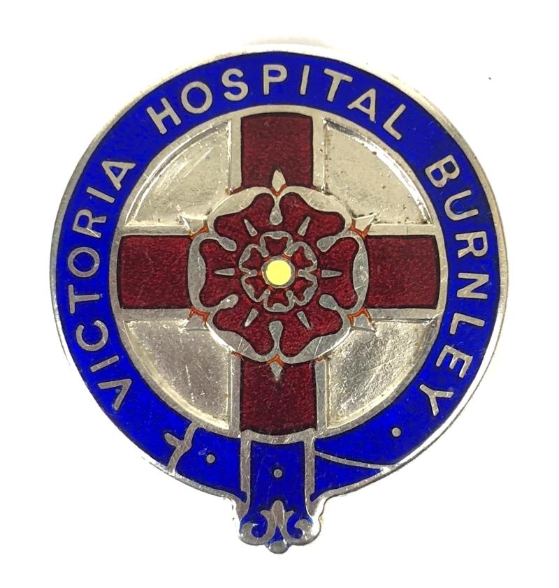 Victoria Hospital Burnley 1957 silver and enamel nurses qualification badge