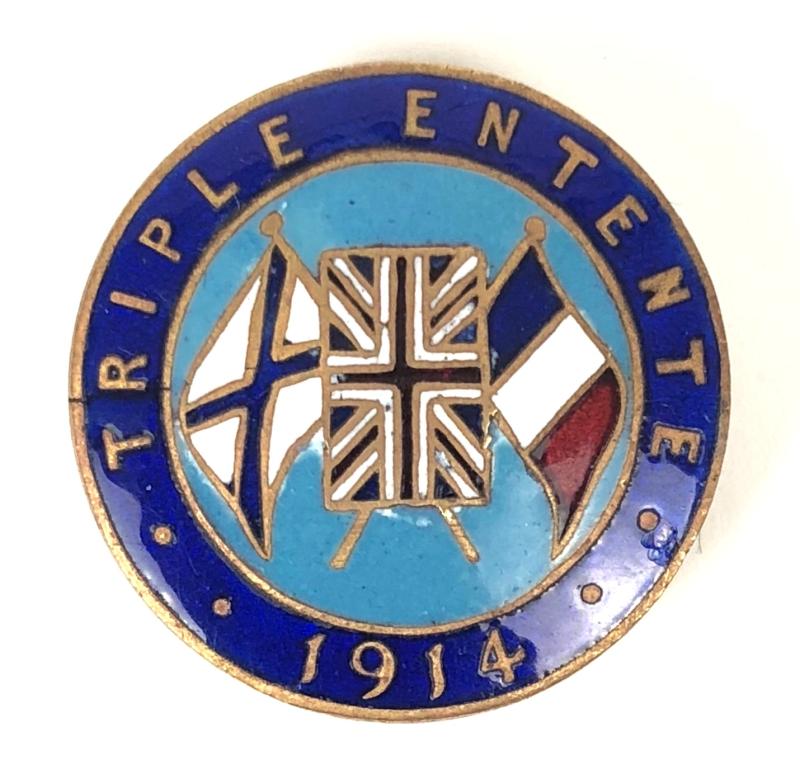 Triple Entente 1914 Great Britain, France and Russia Badge