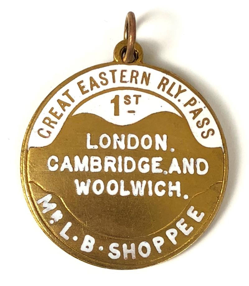 Great Eastern Railway 1st Class Free Staff Ticket Pass London Cambridge & Woolwich