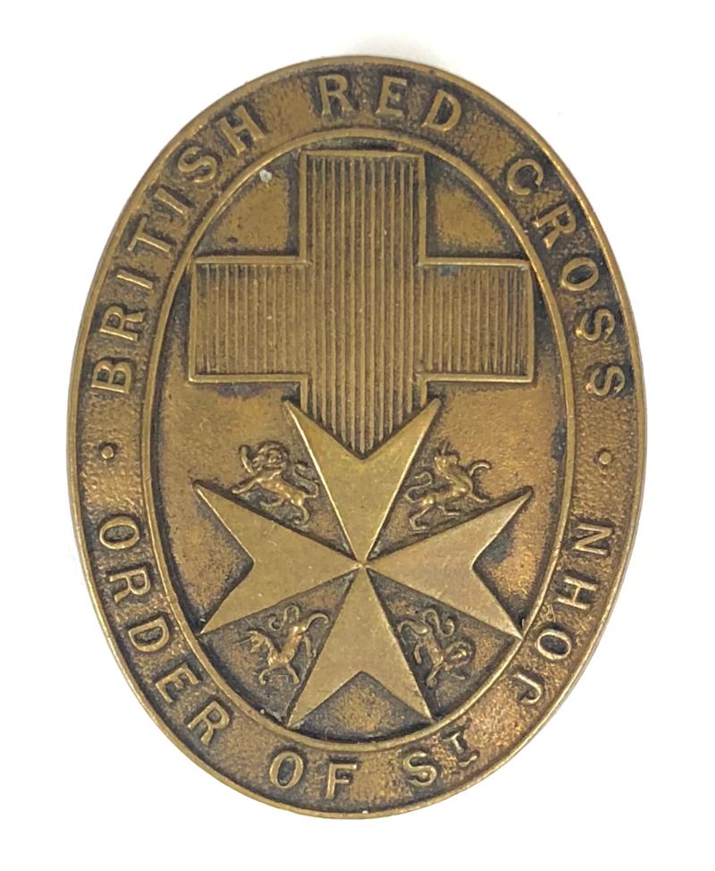 WW1 British Red Cross & Order of St John bronze cap badge