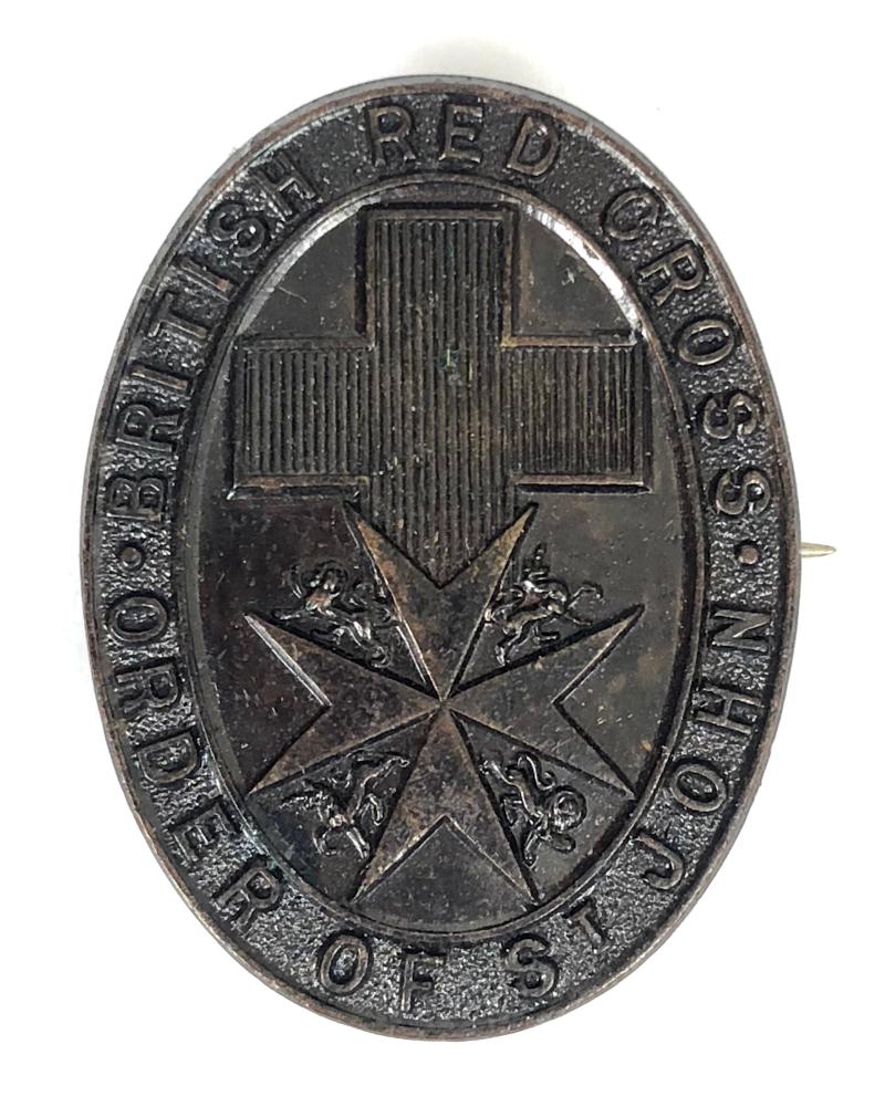 WW1 British Red Cross & Order of St John bronze pin badge