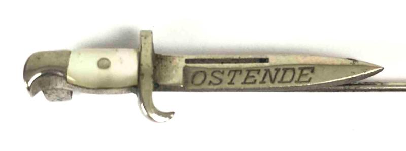 Ostende miniature bayonet battle brooch sitck pin badge Length 31mm.