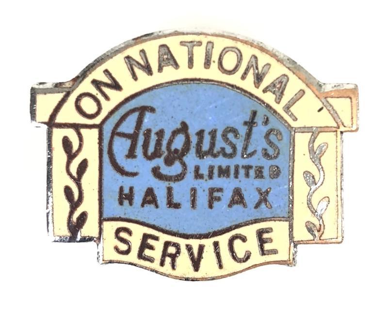 August's Limited Halifax On National Service Home Front Badge