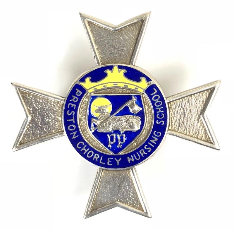 Preston Chorley Nursing School 1974 silver unnamed badge by Spink & Son