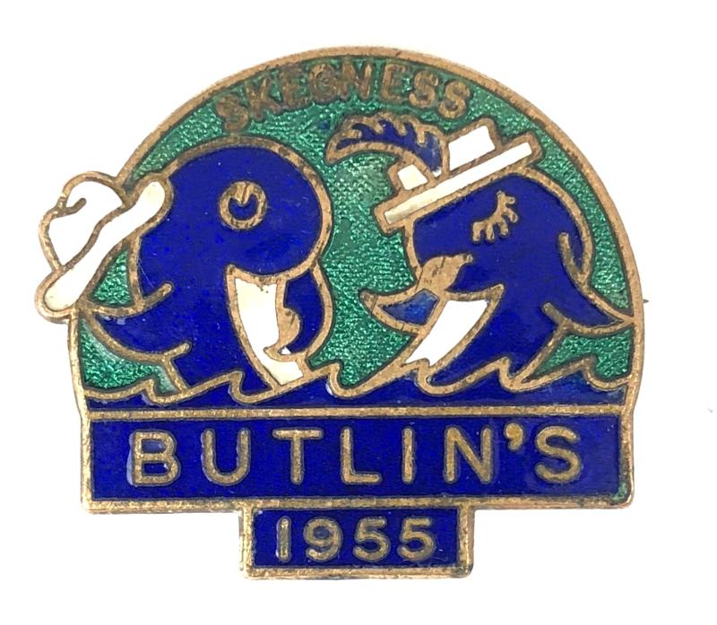 Butlins 1955 Skegness holiday camp two dancing fish badge