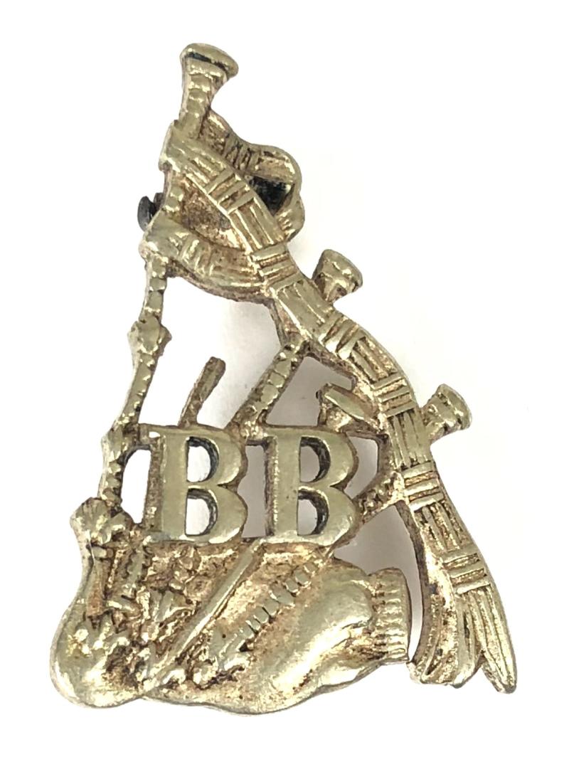 Boys Brigade Pipers Proficiency nickel badge 1921-68