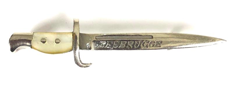 ZEEBRUGGE miniature bayonet badge Length 45mm.