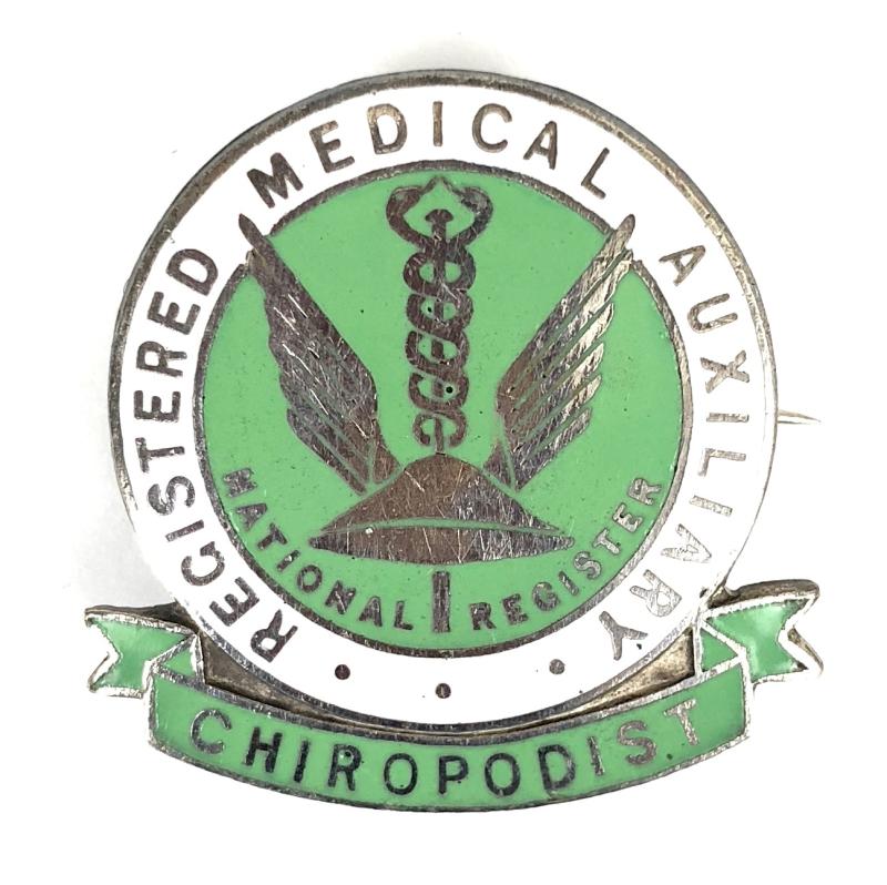 Registered Medical Auxiliary Chiropodist officially numbered pin badge