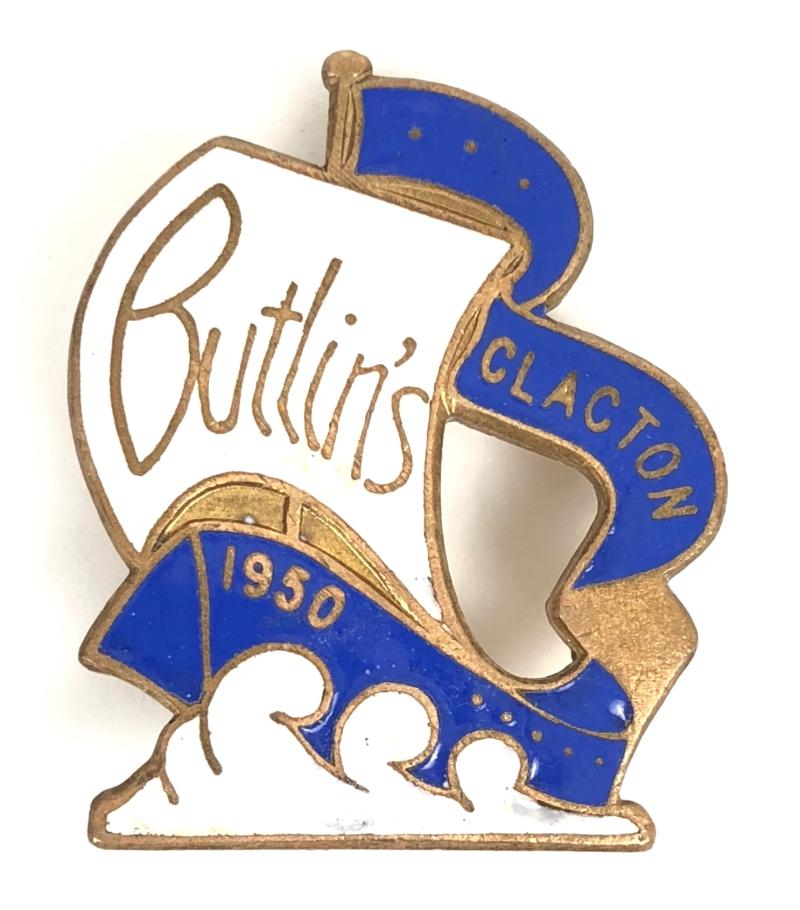 Butlins 1950 Clacton Holiday Camp sailing boat badge