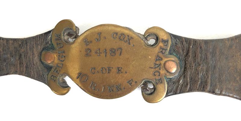 WW1 Royal Inniskilling Fusiliers identification Bracelet Irish Interest