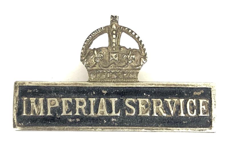 WW1 Territorial Force Imperial Service Volunteer uniform breast badge by Lambourne & Co