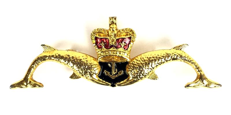 EIIR Royal Navy Submarine Service dolphin anchor badge by W.J. DINGLEY Ltd