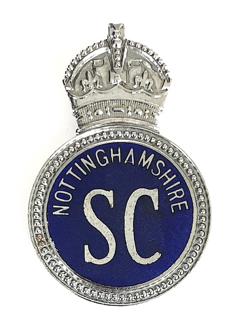 Nottinghamshire Special Constable enamel cap badge HIATT B'HAM
