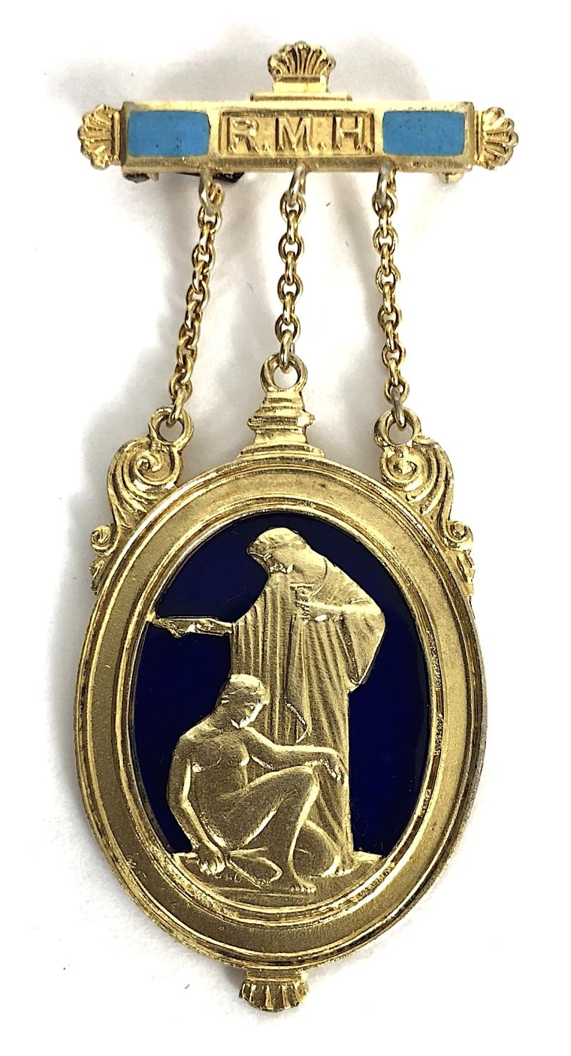 Royal Masonic Hospital Lady Patrons RMH 1953 hallmarked silver gilt Jewel badge