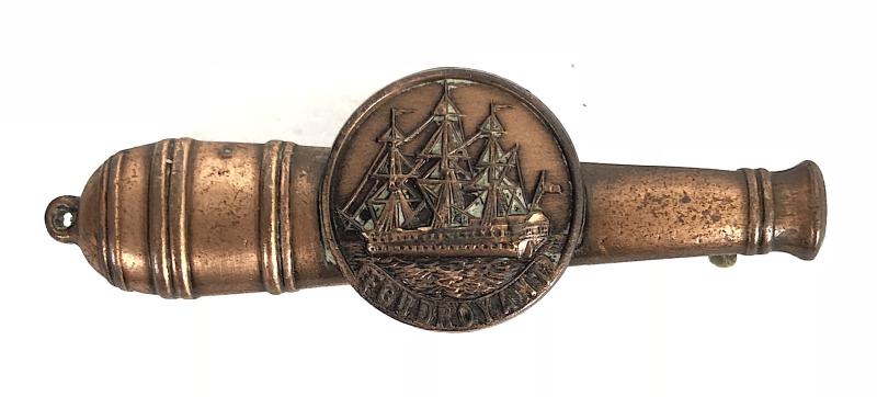 Naval Artillery Cannon badge made from copper bolt Nelsons Flagship HMS Foudroyant