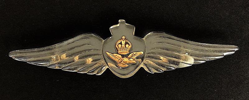 WW2 Spitfire Fighter Plane salvaged perspex pilots wing fundraising badge