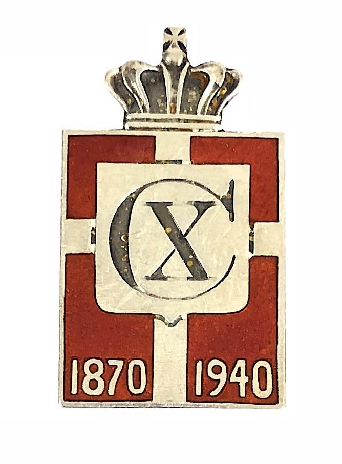 King Christian X of Denmark 1870 1940 patriotic badge by Georg Jensen