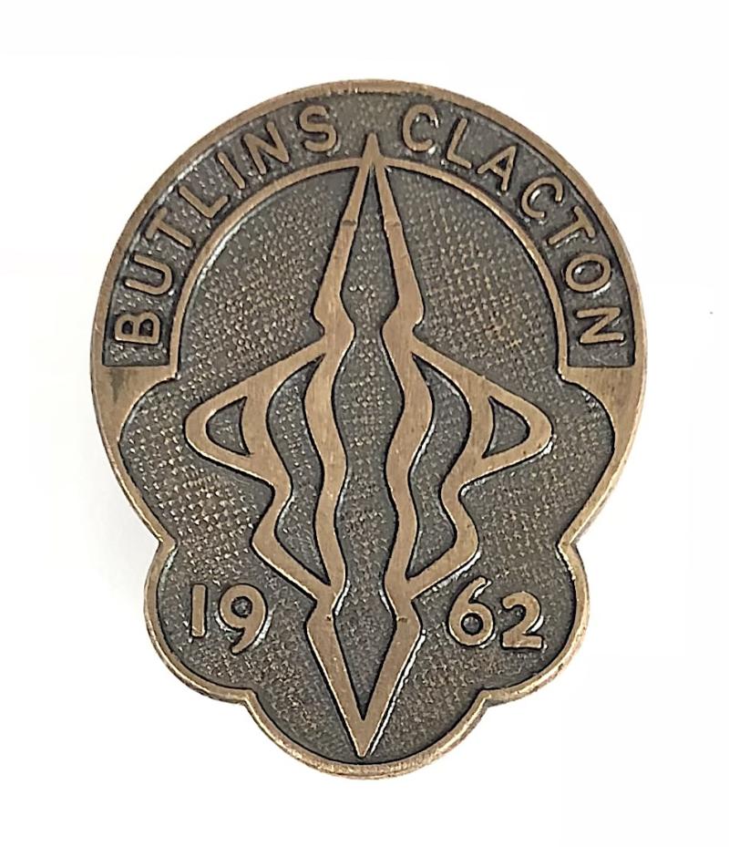 Butlins 1962 Clacton holiday camp brass concessionaire badge