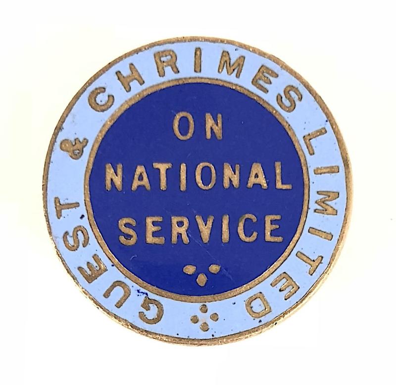 Quest & Chrimes Limited On National Service home front badge Rotherham Yorkshire