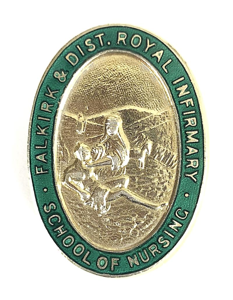 Falkirk & District Royal Infirmary School of Nursing 1966 Hm silver enamel badge Scotland