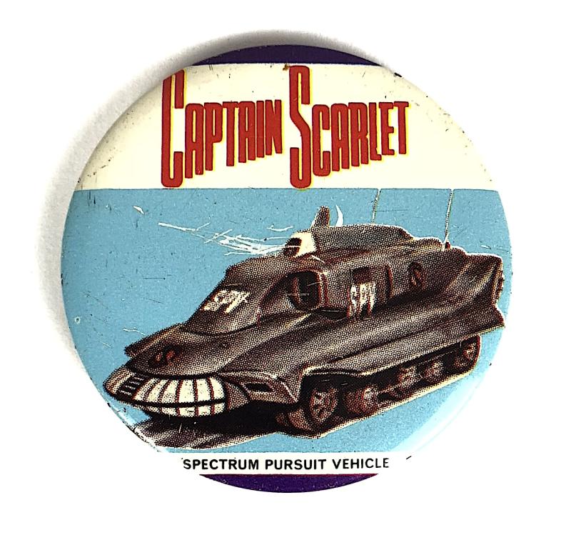 Captain Scarlet Spectrum Pursuit Vehicle tin button badge c.1960