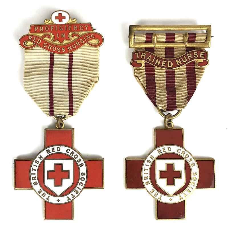 British Red Cross Society VAD Trained Nurse technical medal pair Annie C. Gordon