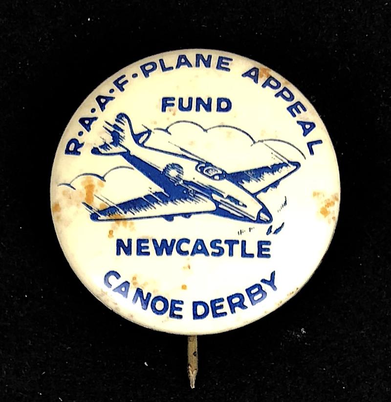 RAAF Plane Appeal Fund Newcastle Canoe Derby 1941 Spitfire fund-raising badge