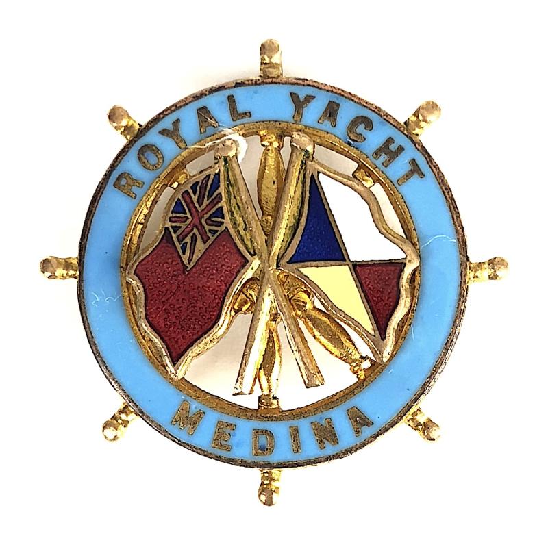 Royal Yacht Medina P&O shipping line ships sheel badge 1911 - 1912