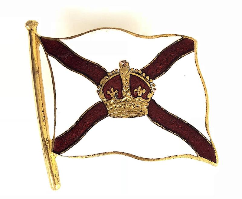 Royal Mail Steam Packet Company officers enamel flag cap badge J.R.Gaunt London