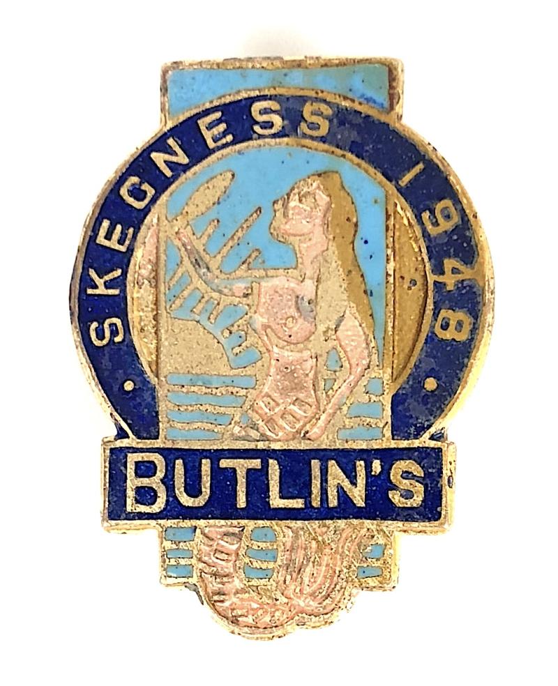 Butlins 1948 Skegness holiday camp pink mermaid badge