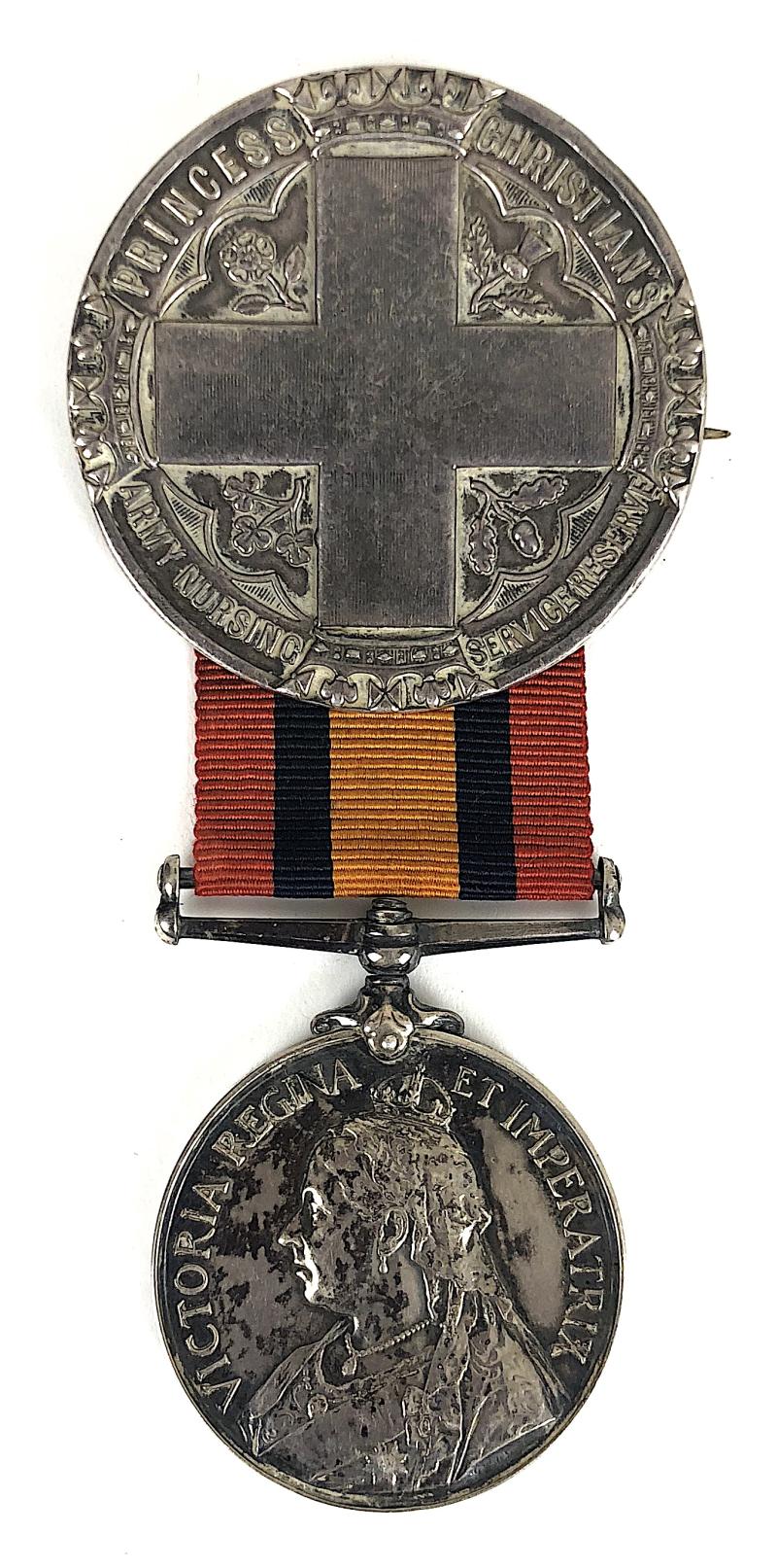 Boer War Princess Christians Army Nursing Service Reserve Badge & Medal