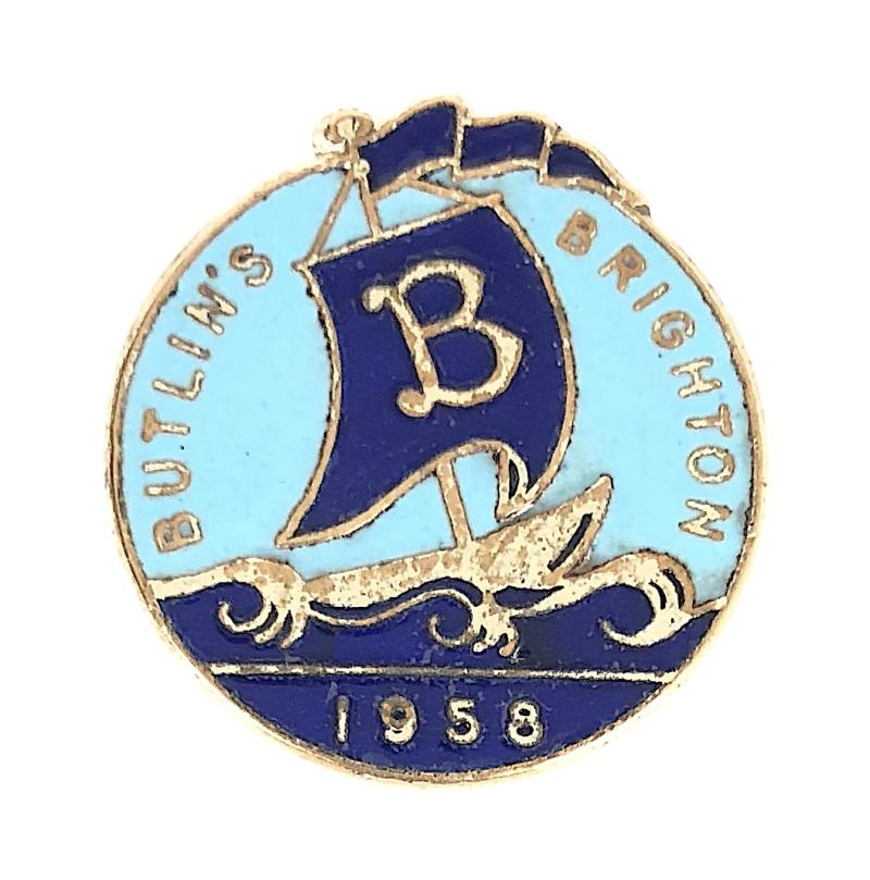 Butlins 1958 Brighton holiday camp sailing boat badge