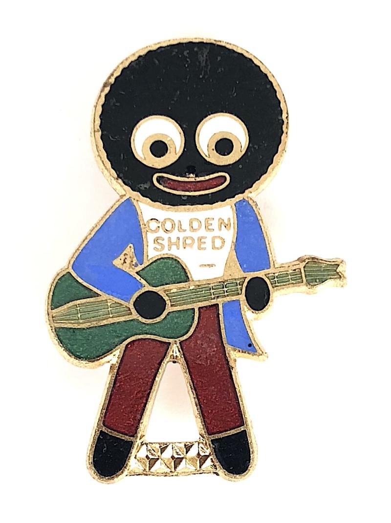 Robertsons Golly guitarist white waistcoat advertising badge Fattorini Black Hands & Feet